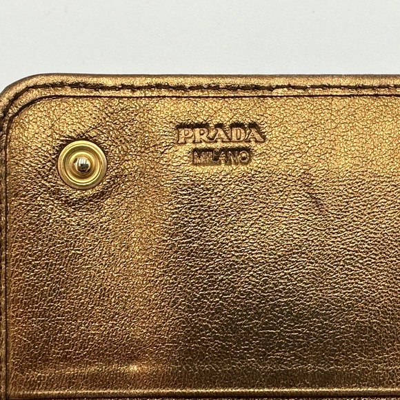 Prada Nappa Gaufre Gold Metallic Wallet - Picture 10 of 16